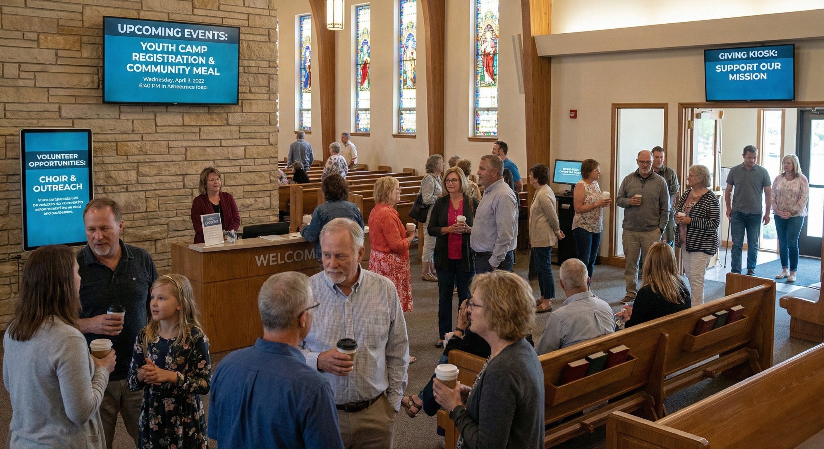 church using tvslide private digital signage