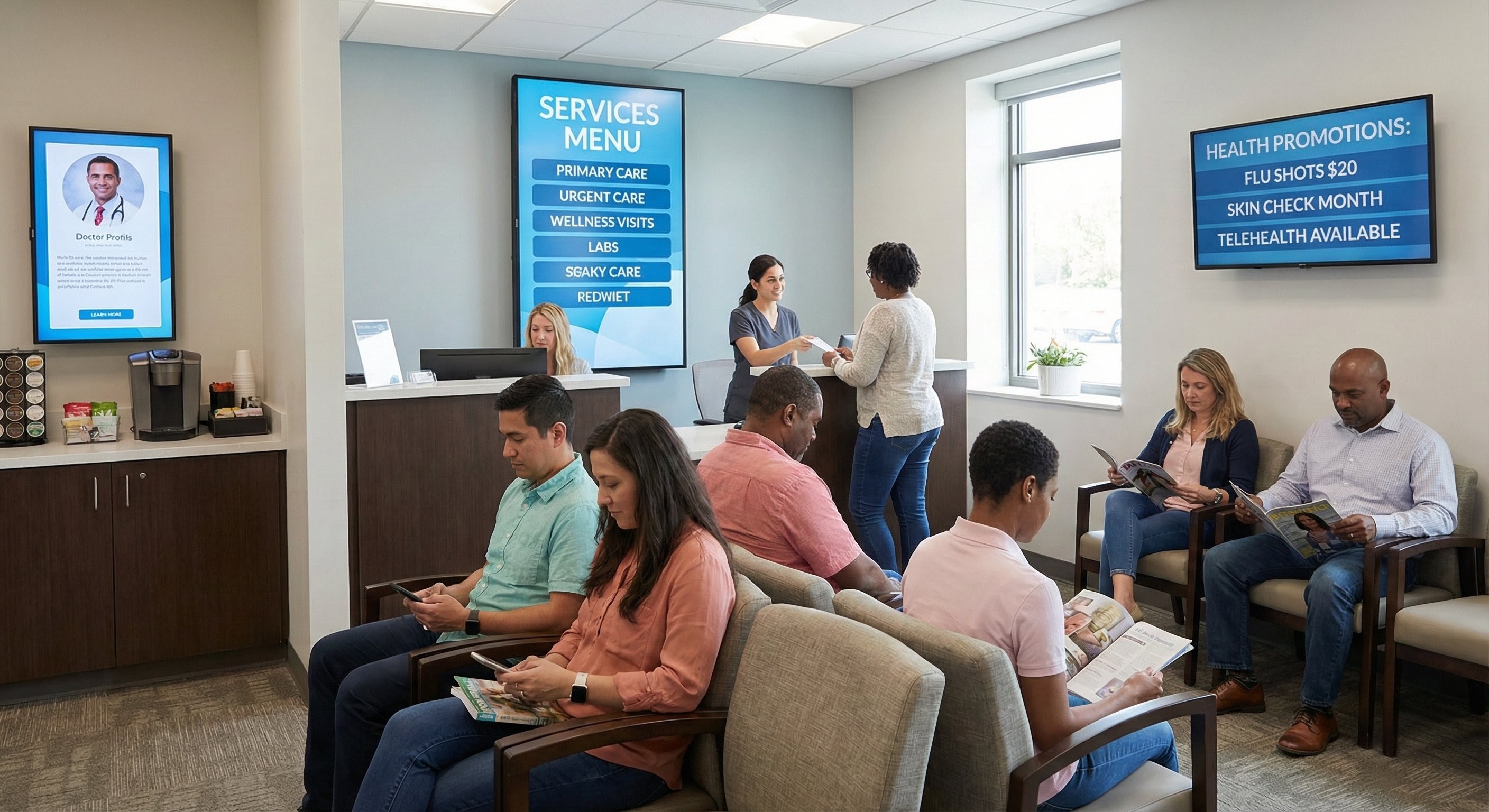 medical office display tvslide private signage