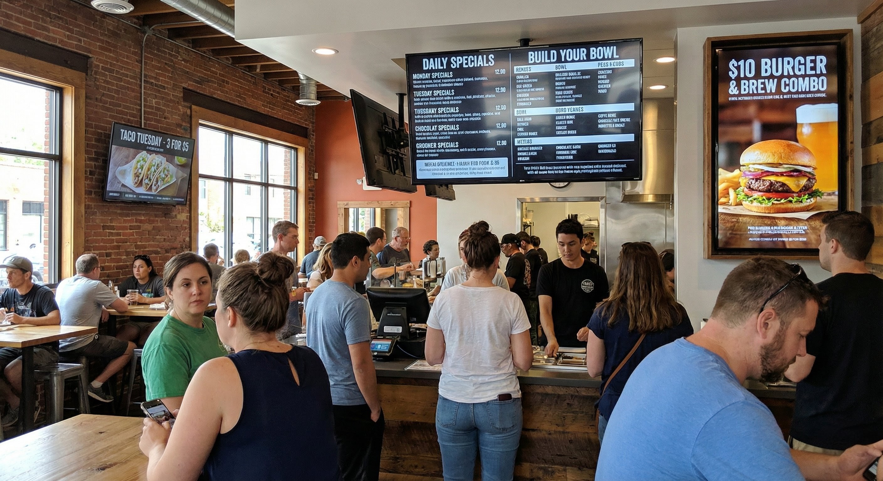 restaurant with tvslide private Menu Board